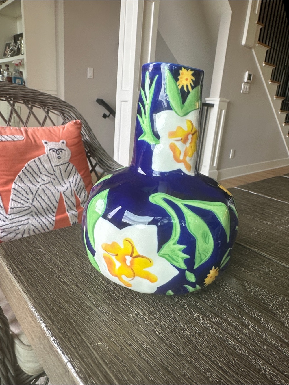 Anthropologie gorgeous blue/green vase  no flaws 7x5 collectible